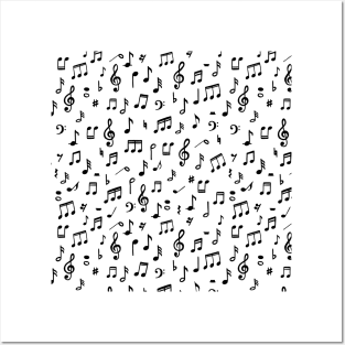 Music notes pattern Posters and Art